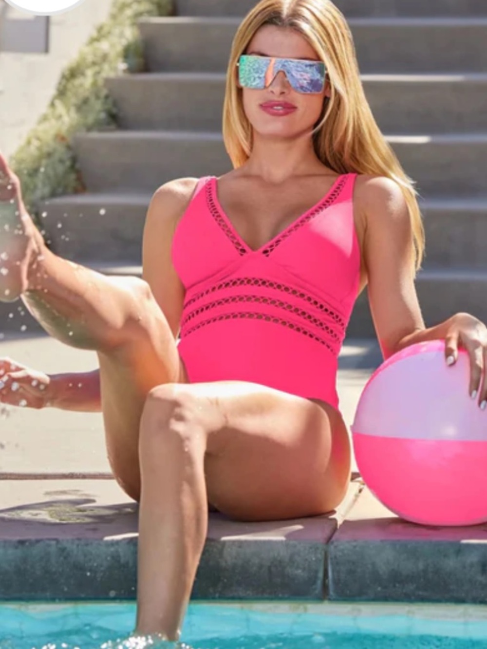 BECCA Open Knit Inset One-Piece Swimsuit